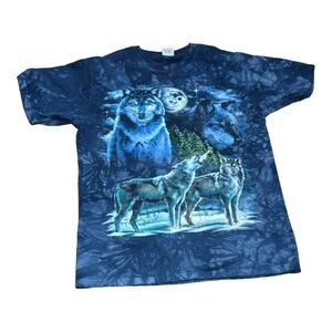 Wolf Graphic Back To Earth Nature Wear Hand Dyed Tee